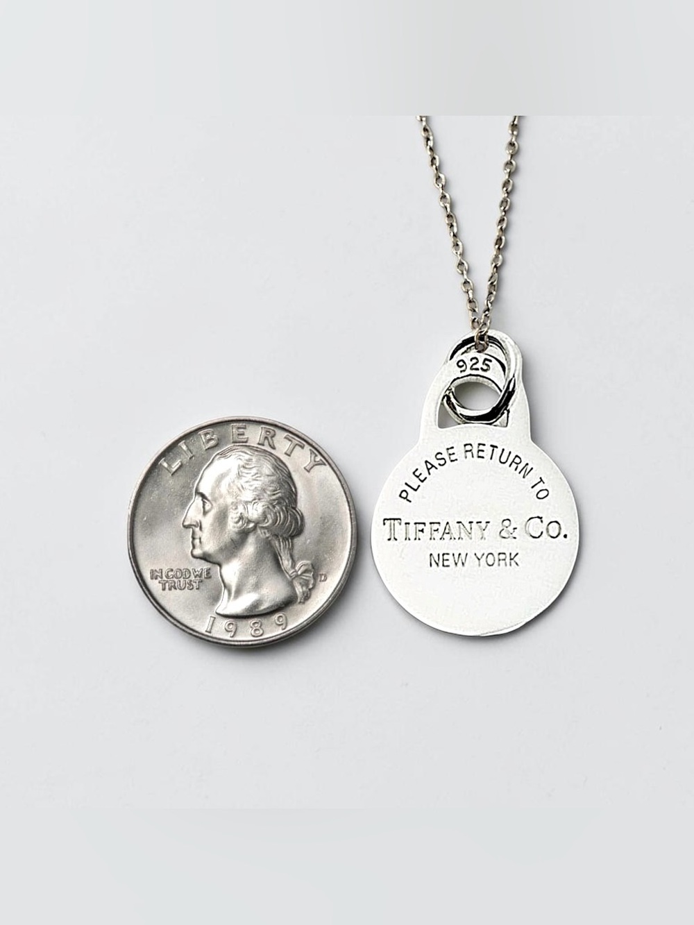 Tiffany & Co. 925 Sterling Silver Return to Tiffany Large Circle Tag Necklace - Picture 4 of 5